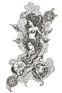 aquarius, taurus, gemini, Sagittarius tattoo design idea