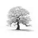 oak tree tattoo design idea