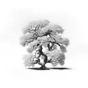 oak tree tattoo design idea