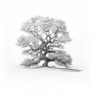 oak tree tattoo design idea