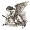 angel pulling victoriously  tattoo design idea