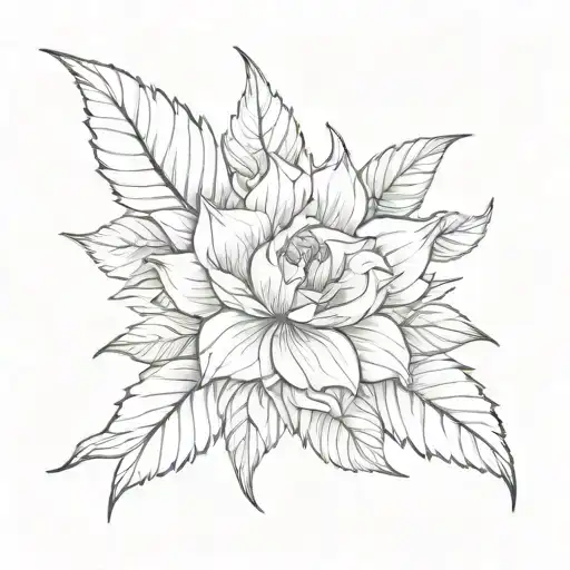 444 777 111 incorporated into the petals tattoo design idea