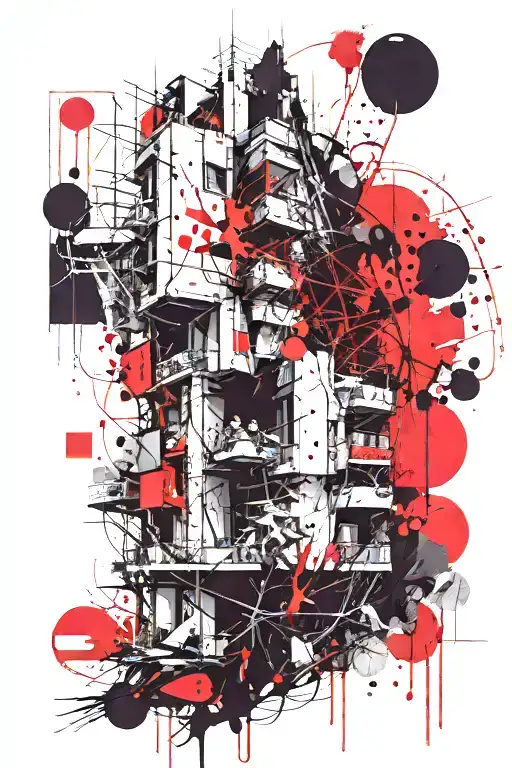 architecture nature future modern interpretation tattoo design idea