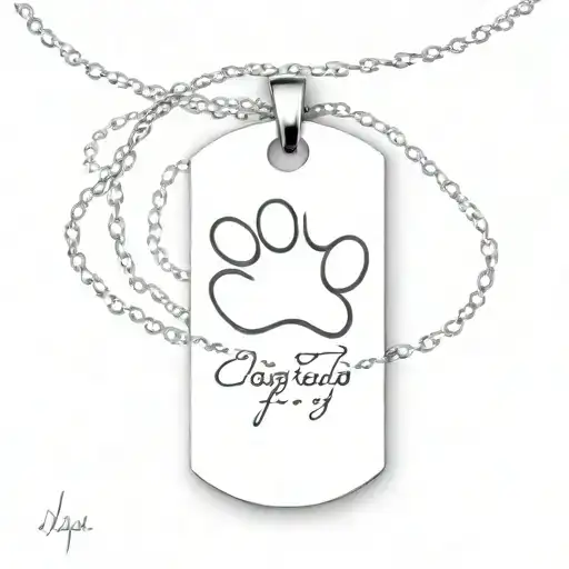 necklace dog tag says loving memory paw paw tattoo design idea