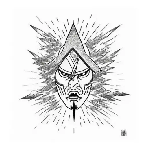 Japanese "Lightning Bolt" Tattoo Idea BlackInk AI