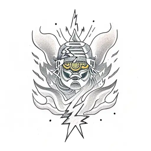 Japanese "Lightning Bolt" Tattoo Idea BlackInk AI