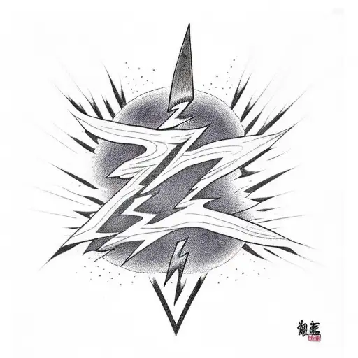 Japanese "Lightning Bolt" Tattoo Idea BlackInk AI