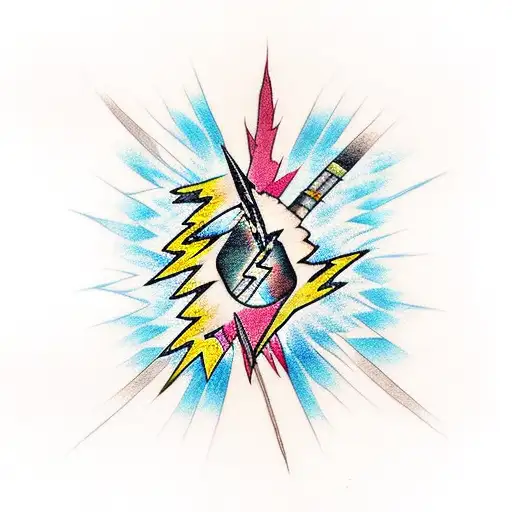 Japanese "Lightning Bolt" Tattoo Idea BlackInk AI