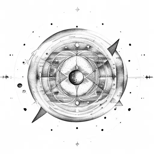 Gemini constellation with a moon phases background tattoo design idea