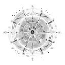 Zodiac wheel with gemini highlighted and moon phases incorporated tattoo design idea