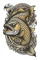 brown trout tattoo design idea