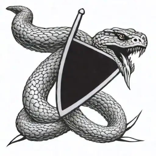 Snake wrapped around sword tattoo design idea