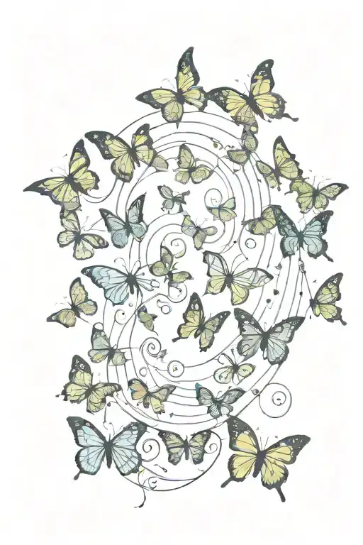 string of firefly's single butterfly spiral tattoo design idea