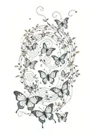 string of firefly's single butterfly spiral tattoo design idea