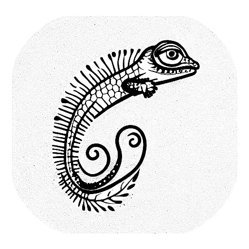 Chameleon and write Kamaleons tattoo design idea