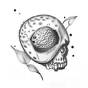 avocado head tattoo design idea