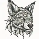 mexican skull wolf head tattoo design idea