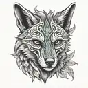 mexican skull wolf head tattoo design idea