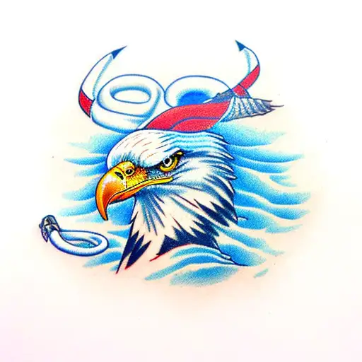 eagle fighting snake tattoo design idea