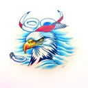 eagle fighting snake tattoo design idea