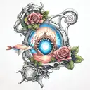 portal opening tattoo design idea