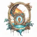 portal opening tattoo design idea