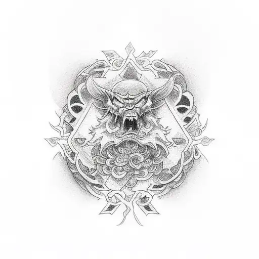 atheist symbole with hint of sarcasim  tattoo design idea