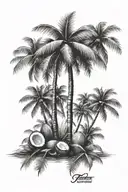 coconut tree tattoo design idea