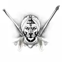 Sikh warrior fighting a lion  tattoo design idea