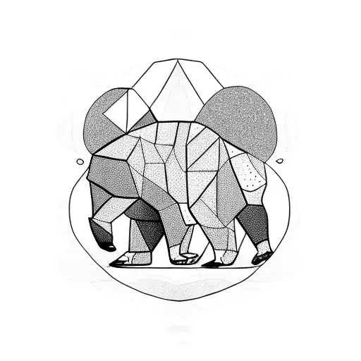A walking bear made by polygons  tattoo design idea