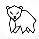 low polygon bear  tattoo design idea