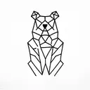 low polygon bear  tattoo design idea