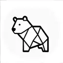 low polygon bear  tattoo design idea