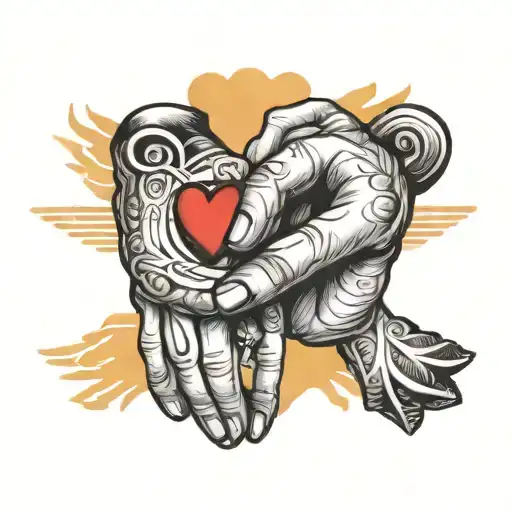 love in sign language handshake tattoo design idea