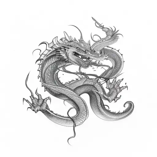 Jörmungandr looking like a dragon around the forearm  tattoo design idea