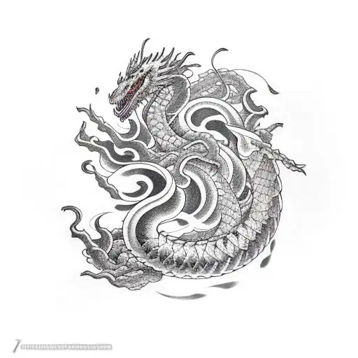 Jörmungandr looking like a dragon around the forearm  tattoo design idea