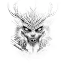 a leshen based with a combination of the witcher designs and Slavic folklore designs. tattoo design idea