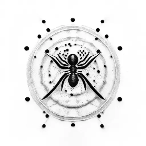 black widow symbol, flower, dotted line, "pain only makes us stronger", minimalist tattoo design idea