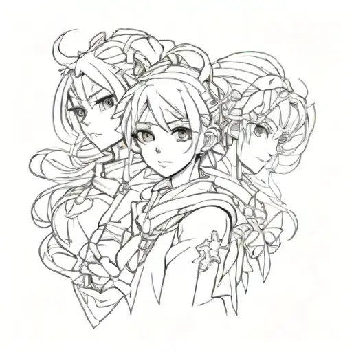 anime characters tattoo design idea