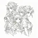 anime characters tattoo design idea