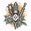 coffin spark plug tattoo design idea