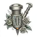 coffin spark plug tattoo design idea