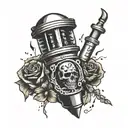 coffin spark plug tattoo design idea