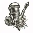 coffin spark plug tattoo design idea