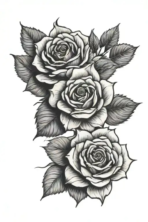 1 rose, 1 azalea, 1 mongolia tattoo design idea