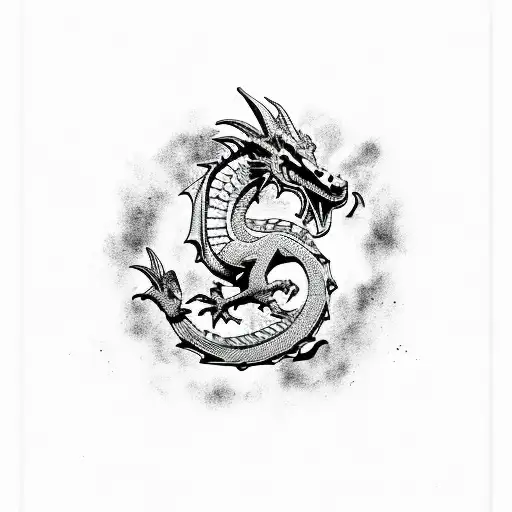 Welsh Dragon and Rugby  tattoo design idea