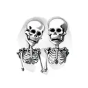 skeletons holding hands tattoo design idea