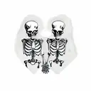 skeletons holding hands tattoo design idea