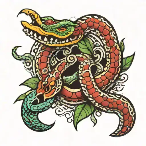 Mayan snake tattoo design idea
