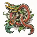Mayan snake tattoo design idea